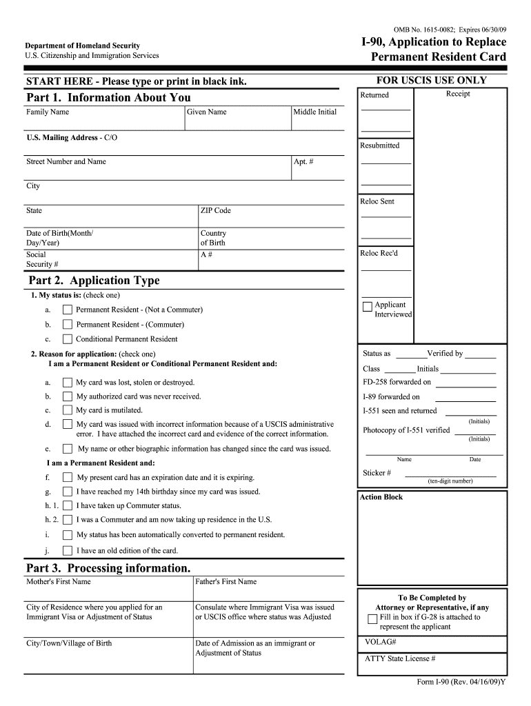 I 90 Form Fill Out And Sign Printable PDF Template SignNow