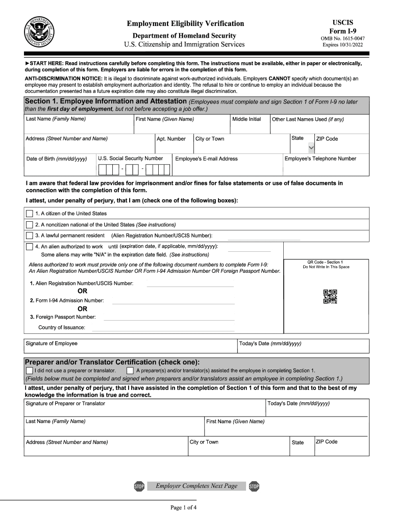 2019 Form Uscis I 9 Fill Online Printable Fillable