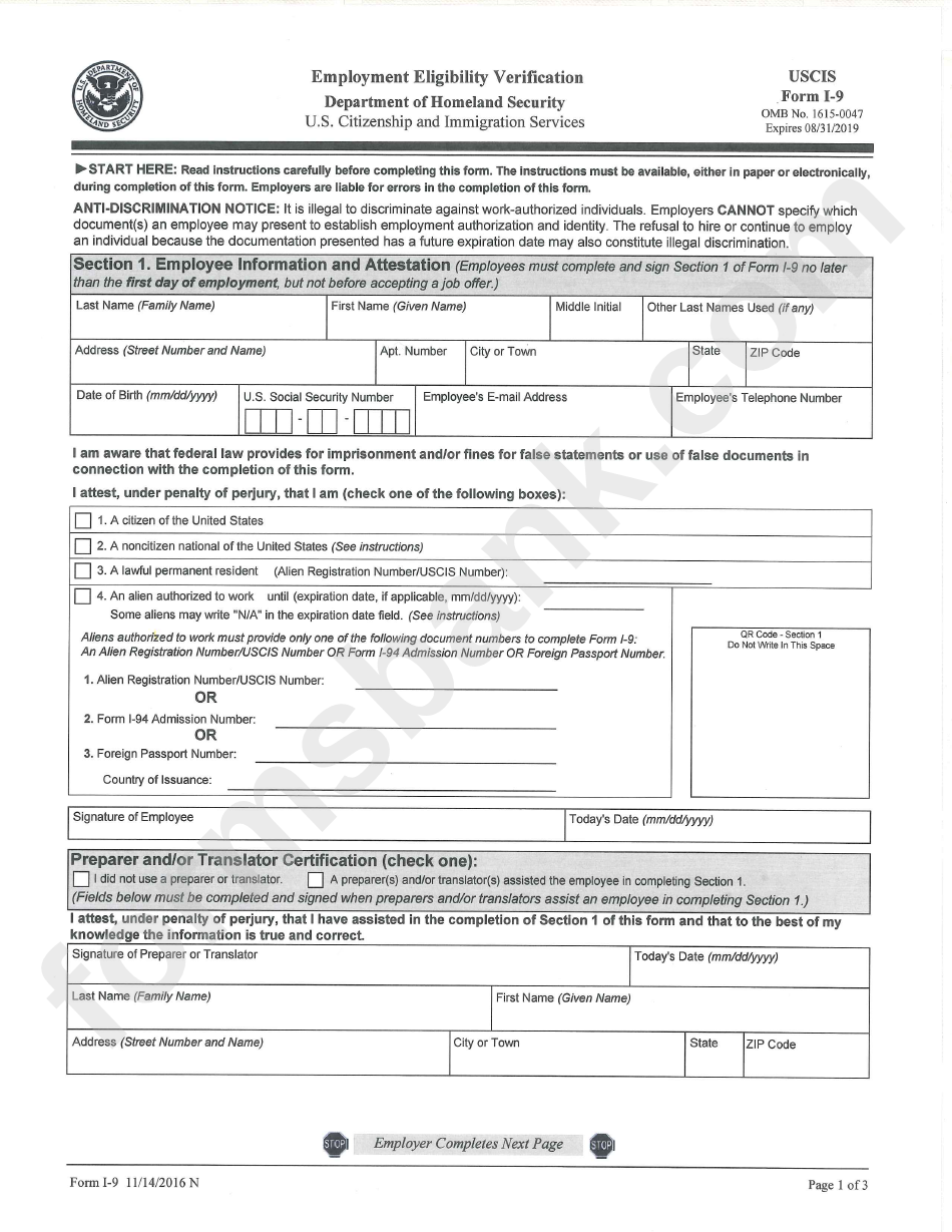 What Is An I 9 Form I9 Form 2021 Printable Images And Photos Finder