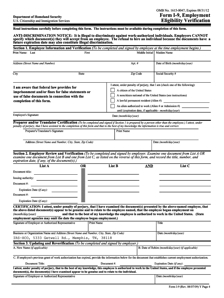 Fill Out I9 Online Fill Out And Sign Printable PDF 