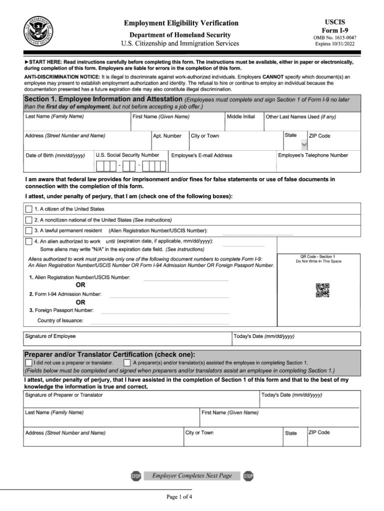 Federal Form I9 Printable I9 Form 2021 Printable