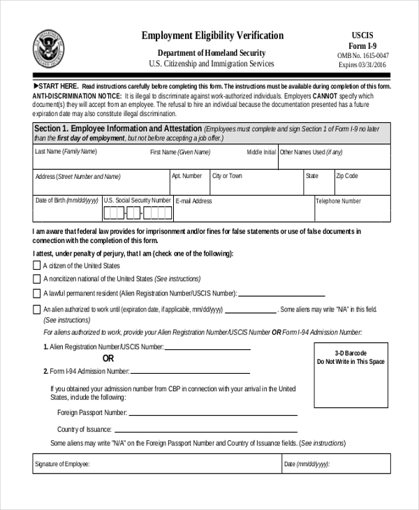 FREE 14 Sample Employment Verification Forms In PDF MS Word