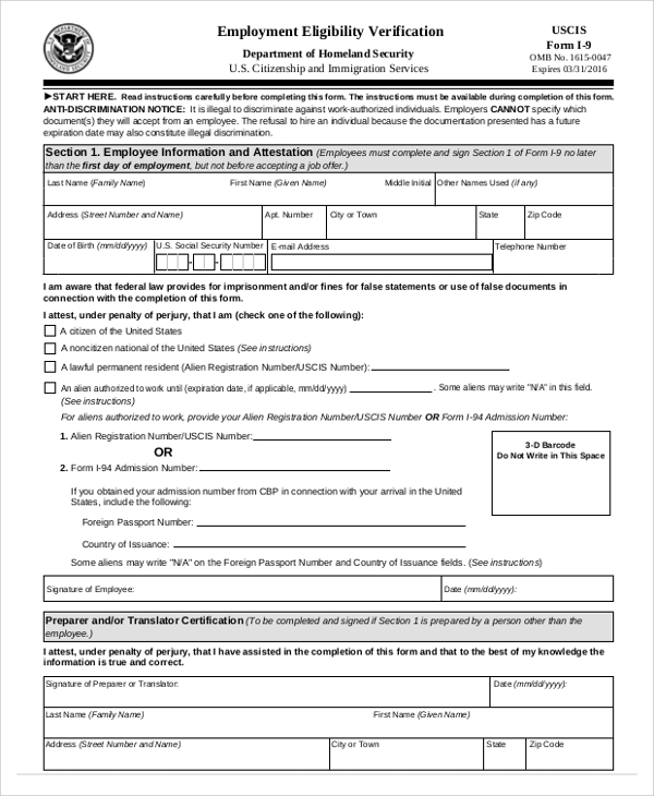 FREE 8 Sample Employment Verification Forms In MS Word PDF