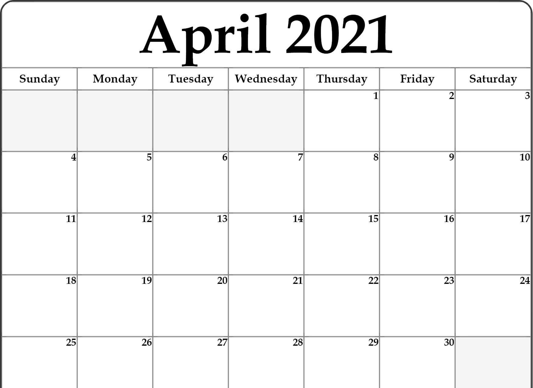 Printable April Calendar 2021 Printable Word Searches
