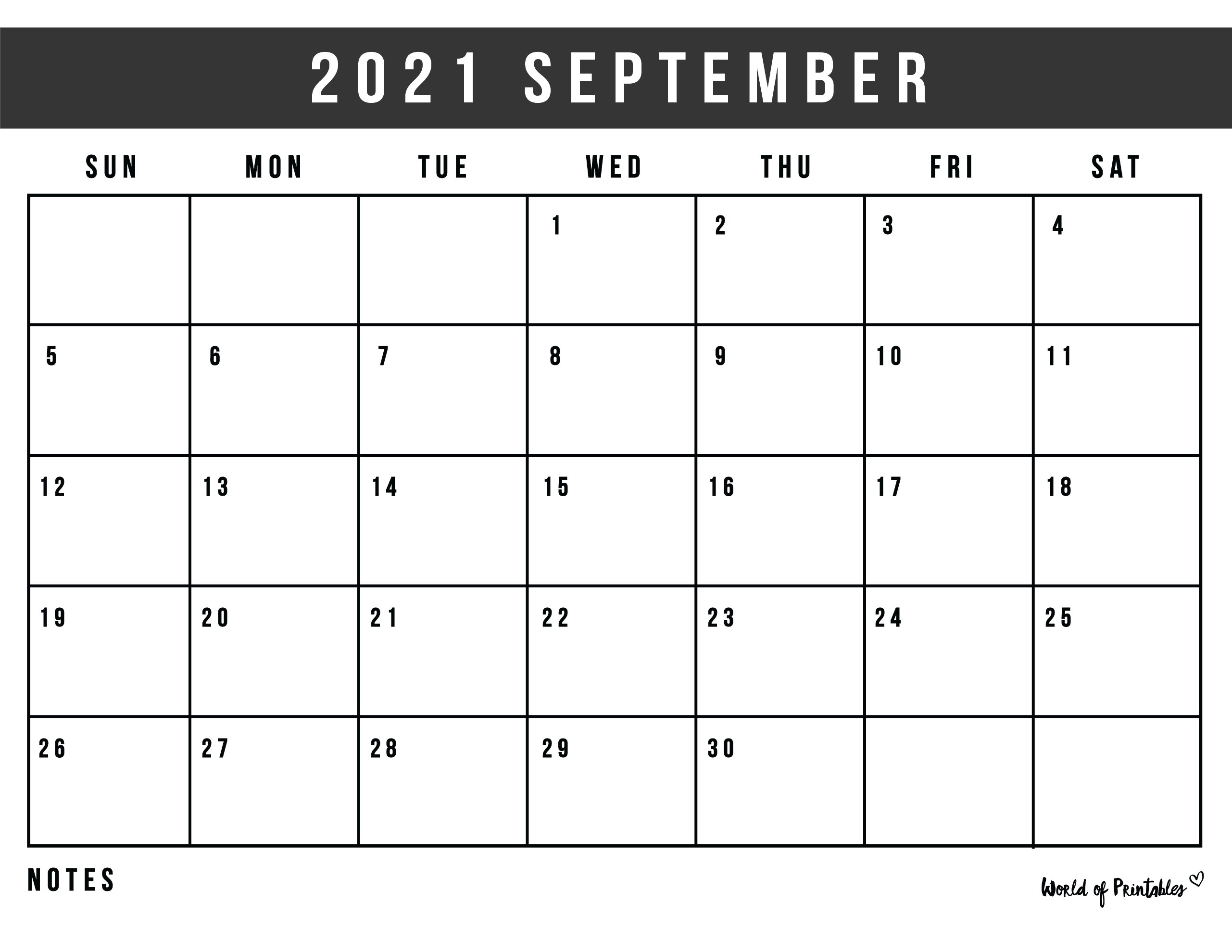 Printable September 2021 Calendar Page Printable Word Searches